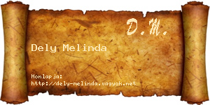 Dely Melinda névjegykártya